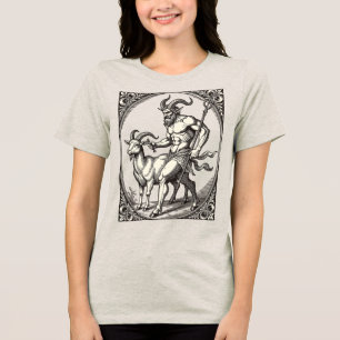 Between Mischief and Menace Demonic Illustration Tri-Blend Shirt