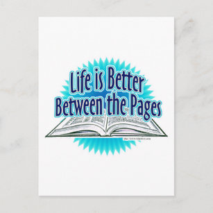 Between the Pages Blue Style Postcard