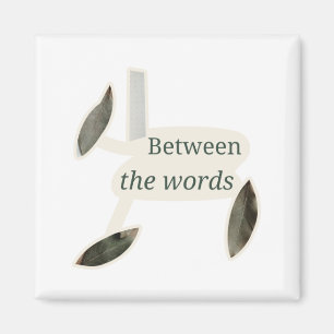 Between the Words Pressed Leaf Collage Magnet