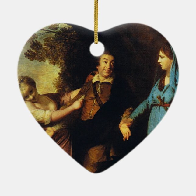 Between Tragedy And Comedy - David Garrick Ceramic Tree Decoration (Back)