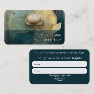 Between Water and Light Lotus Flower Design Business Card