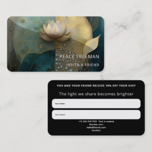 Between Water and Light Lotus Flower Design Business Card