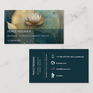Between Water and Light Lotus Flower Design Business Card