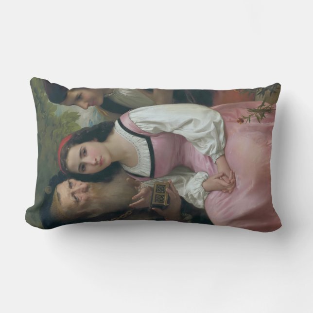 Between Wealth and Love (by Bouguereau) Lumbar Cushion (Front)