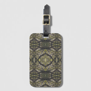 Betwixt Dark Yellow Abstract Watercolor Art Luggage Tag