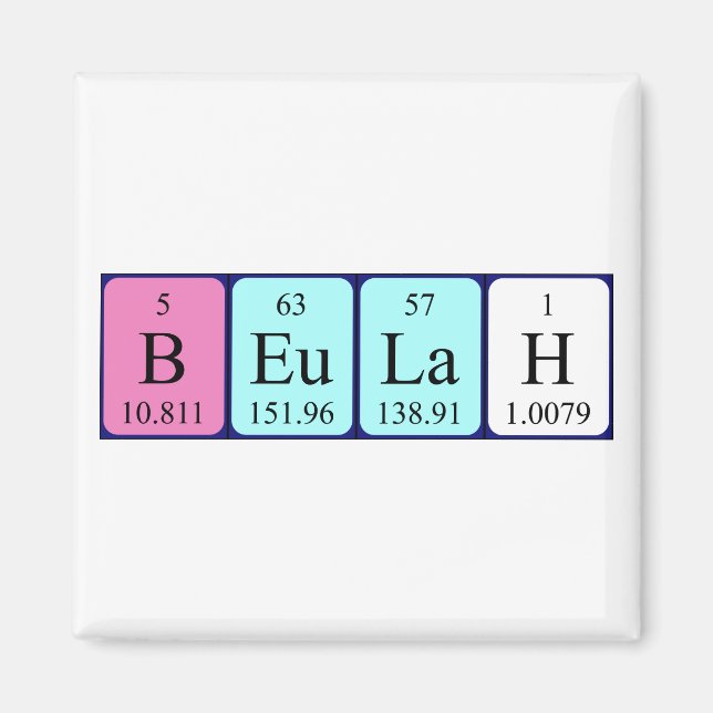 Beulah periodic table name magnet (Front)