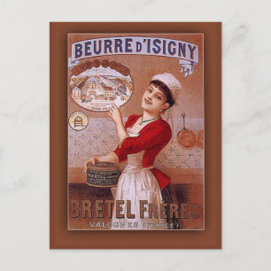 Beurre d'Isigny by Bretel Freres Vintage Ad Postcard