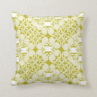 Beutiful Celtic Design Throw Pillow Mustard Yellow