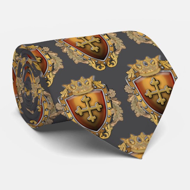 Bevel Crown Shield  Tie (Rolled)
