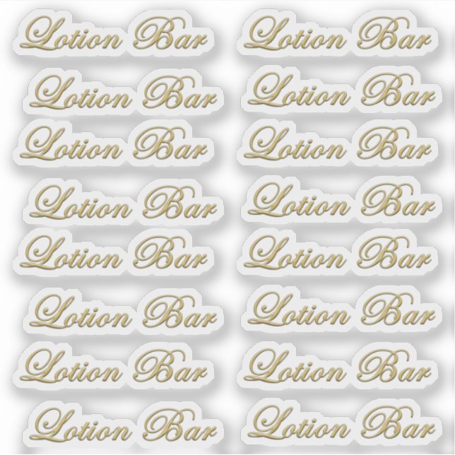 Beveled Metallic Gold Script Lotion Bar Waterproof (Front)