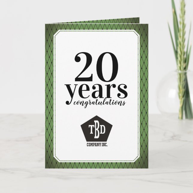 Beveled universal employee anniversary card (Front)