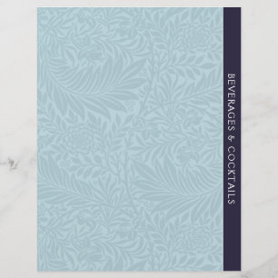 Beverages Recipe Divider Vintage Blue Floral