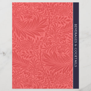 Beverages Recipe Divider Vintage Red Floral