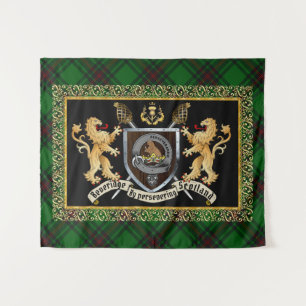 Beveridge Clan Badge & Motto w/Lions  Tapestry