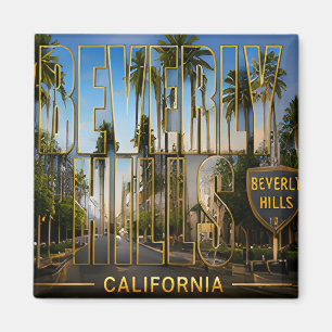 Beverly Hills California Palm Tree Travel Memories Magnet