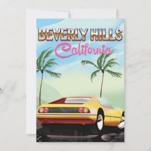 Beverly Hills California retro travel poster
