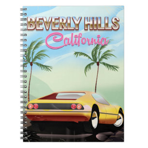 Beverly Hills California retro travel poster Notebook