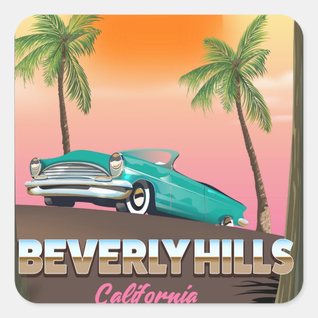 Beverly Hills California Square Sticker (Front)