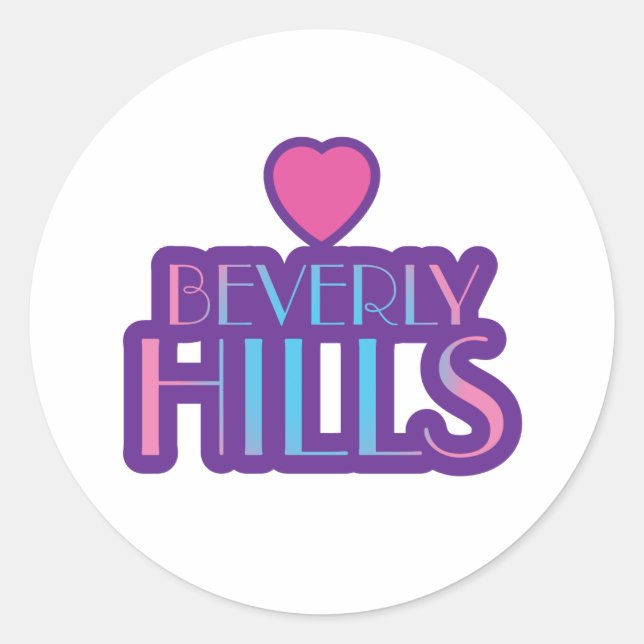 Beverly Hills Love Classic Round Sticker (Front)