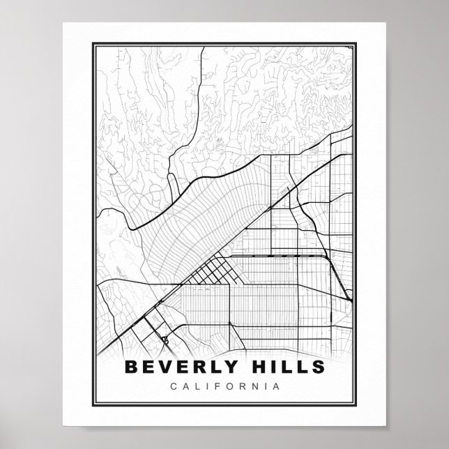 Beverly Hills Map Poster (Front)