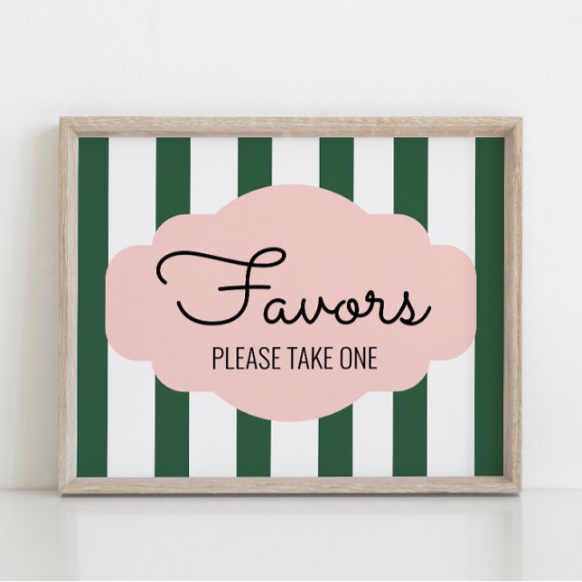 Beverly Hills Pink & Green Baby Shower Favour Sign (Creator Uploaded)