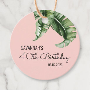 Beverly Hills Pink & Green Birthday Party Favour Tags