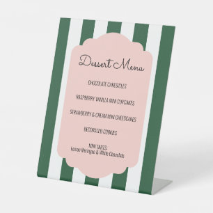 Beverly Hills Pink & Green Dessert Menu Pedestal S Sign