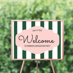 Beverly Hills Pink & Green Graduation Welcome Poster