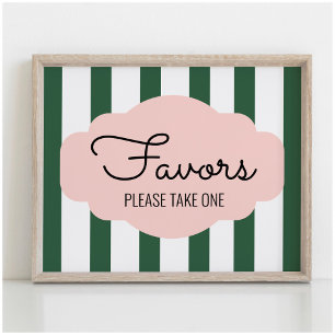 Beverly Hills Pink+Green Party Favour Sign