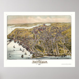 Beverly, MA Panoramic Map - 1886 Poster