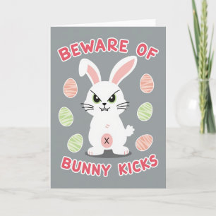 Beware Bunny Kicks Pattern Card