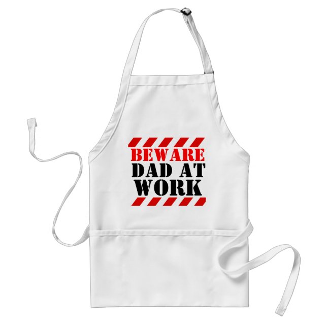BEWARE Dad at work graphic cooks / working apron (Front)