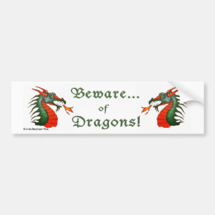 Beware Dragons Bumper Sticker