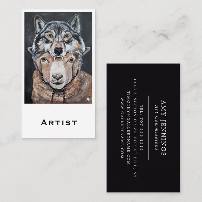 Beware False Alphas Painting by Alfred Fox Business Card (Front/Back)