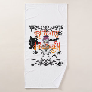 Beware Halloween Bath Towel