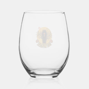 Beware Halloween Coffin Pumpkin Vintage Shirt Desi Stemless Wine Glass