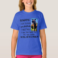 BEWARE - I RIDE HORSES - GIRL Blue