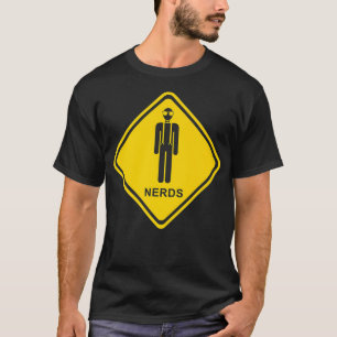 Beware Nerds Nerd Geek Gamer Linu Attention Sign T-Shirt