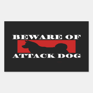 Beware of Attack Dog - Akita Rectangular Sticker