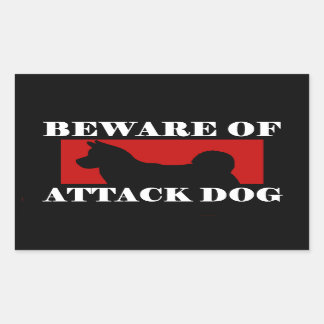 Beware of Attack Dog - Akita Rectangular Sticker