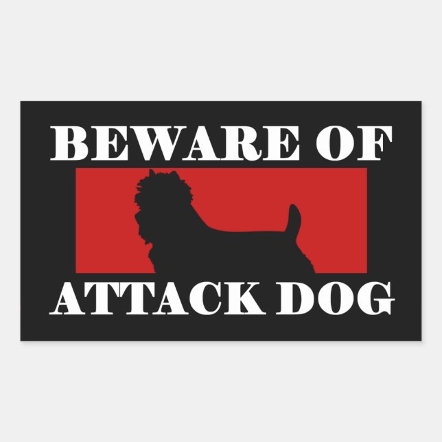 Beware of Attack Dog - Australian Terrier Rectangular Sticker (Front)