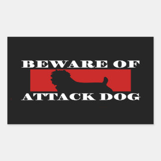 Beware of Attack Dog - Australian Terrier Rectangular Sticker