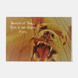 Beware of Big Mouth Dog Welcome Mat