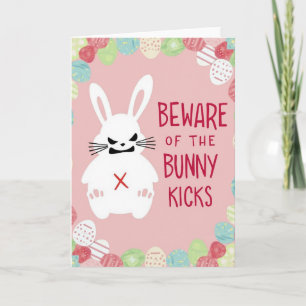 Beware Of Bunny Kicks Art Card