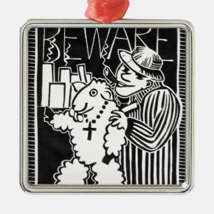 Beware of Capitalists in Sheep's Clothing Metal Tree Decoration