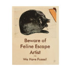 Beware of Cat 8x10 Wood Wall Art