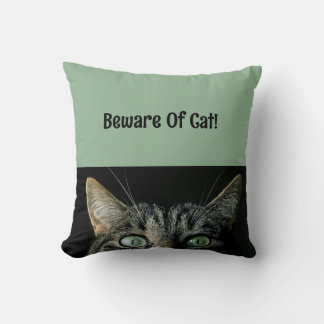 Beware Of Cat Square Pillow