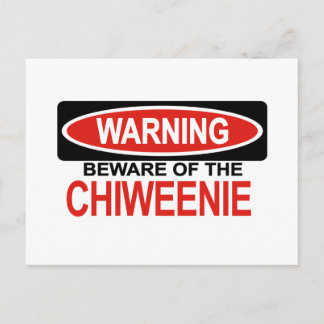 Beware Of Chiweenie Postcard