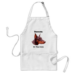 Beware Of Cook Doberman Pinscher Funny Apron