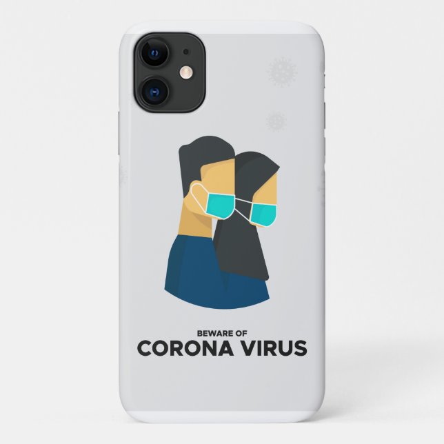 beware of coronavirus iphone case (Back)